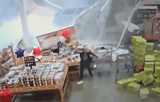 Surveillance video captures moment BJ's roof collapses with customers nearby